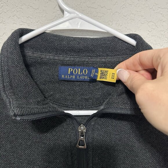 Polo Ralph Lauren Men 1/4 Zip Pullover Sweater Men’s Size Medium Dark Grey - Picture 4 of 6